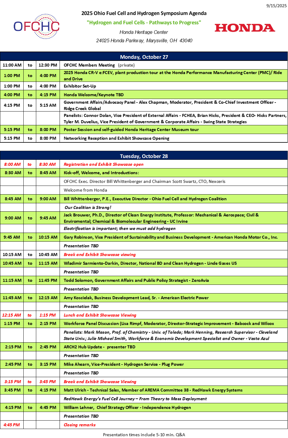 Symposium 2025 Agenda 9.15.25