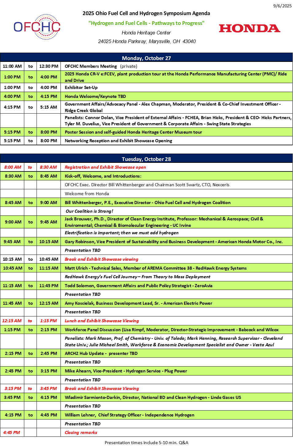 Symposium agenda 9.7.25 Symposium agenda 9.7.25